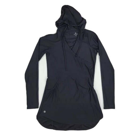 Athleta Womens Workout Hoodie Jacket S Black Long Sleeve Stretchy Breathable - Picture 1 of 7